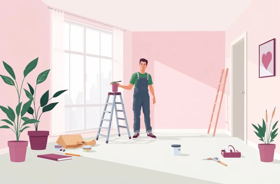 Intérieur rénové après travaux de peinture à Annœullin